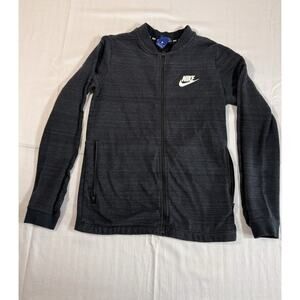 Nike Men's Jacket Gray/Black Full Zip Small Athletic Sweatshirt Textured Knit